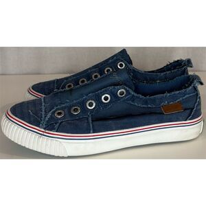 Blowfish Malibu Women's Play Slip-On Sneakers Blue Denim Size 8 Casual